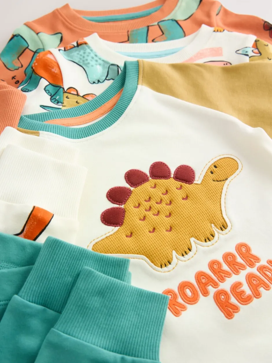 Multipacks|Pyjama's*Next Meerkleurig met dinosaurussen - Verpakking van 3 knusse pyjama's (9 mnd-10 jr)