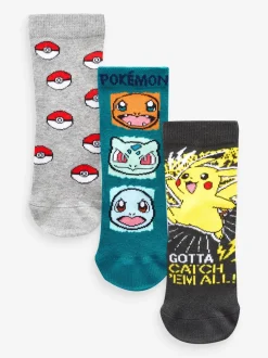 Sokken*Next Meerkleurig Pokémon - Gaming sokken met hoog aandeel katoen 3 paar