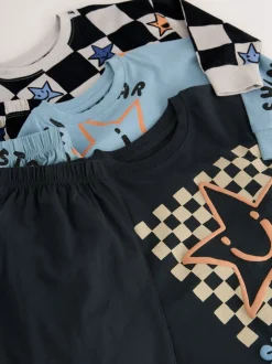 Pyjama's|Nachtkleding En Pyjama's*Next - Verpakking van 3 oversized pyjama's 3 (9mnd -10jr) Meerkleurig ster- en dambordmotief