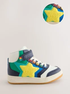 Sneakers|Sneakers|Little Bird by Jools Oliver - - Hoge sneakers met sterren Meerkleurige bouclé met regenboog