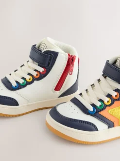 Sneakers|Sneakers|Little Bird by Jools Oliver - - Hoge sneakers met sterren Meerkleurige bouclé met regenboog