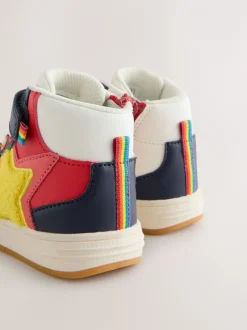 Sneakers|Sneakers|Little Bird by Jools Oliver - - Hoge sneakers met sterren Meerkleurige bouclé met regenboog