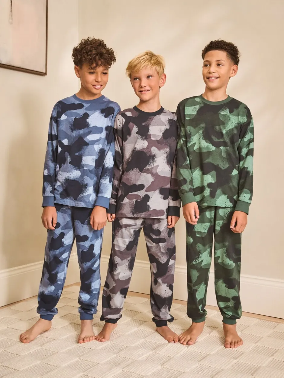 Pyjama's|Nachtkleding En Pyjama's|Next Meerkleurige camouflageprint - Verpakking van 3 pyjama's met lange mouwen (3-16 jr)