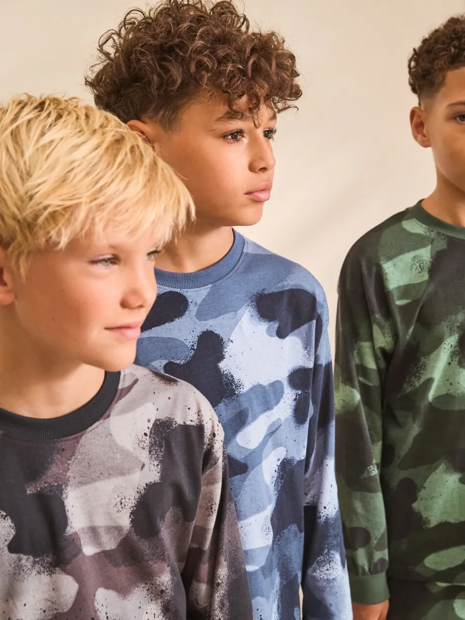 Pyjama's|Nachtkleding En Pyjama's|Next Meerkleurige camouflageprint - Verpakking van 3 pyjama's met lange mouwen (3-16 jr)