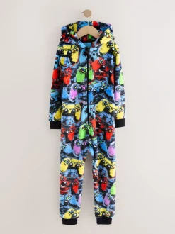 Nachtkleding En Pyjama's|Next - Fleece onesie (3-16 jr) Meerkleurige Gamer
