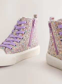 Sneakers*Next Meerkleurige glitter - Hoge sneakers met veters