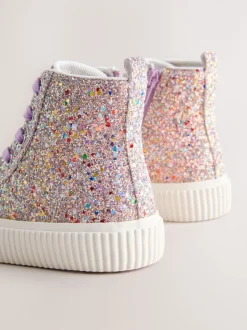 Sneakers*Next Meerkleurige glitter - Hoge sneakers met veters