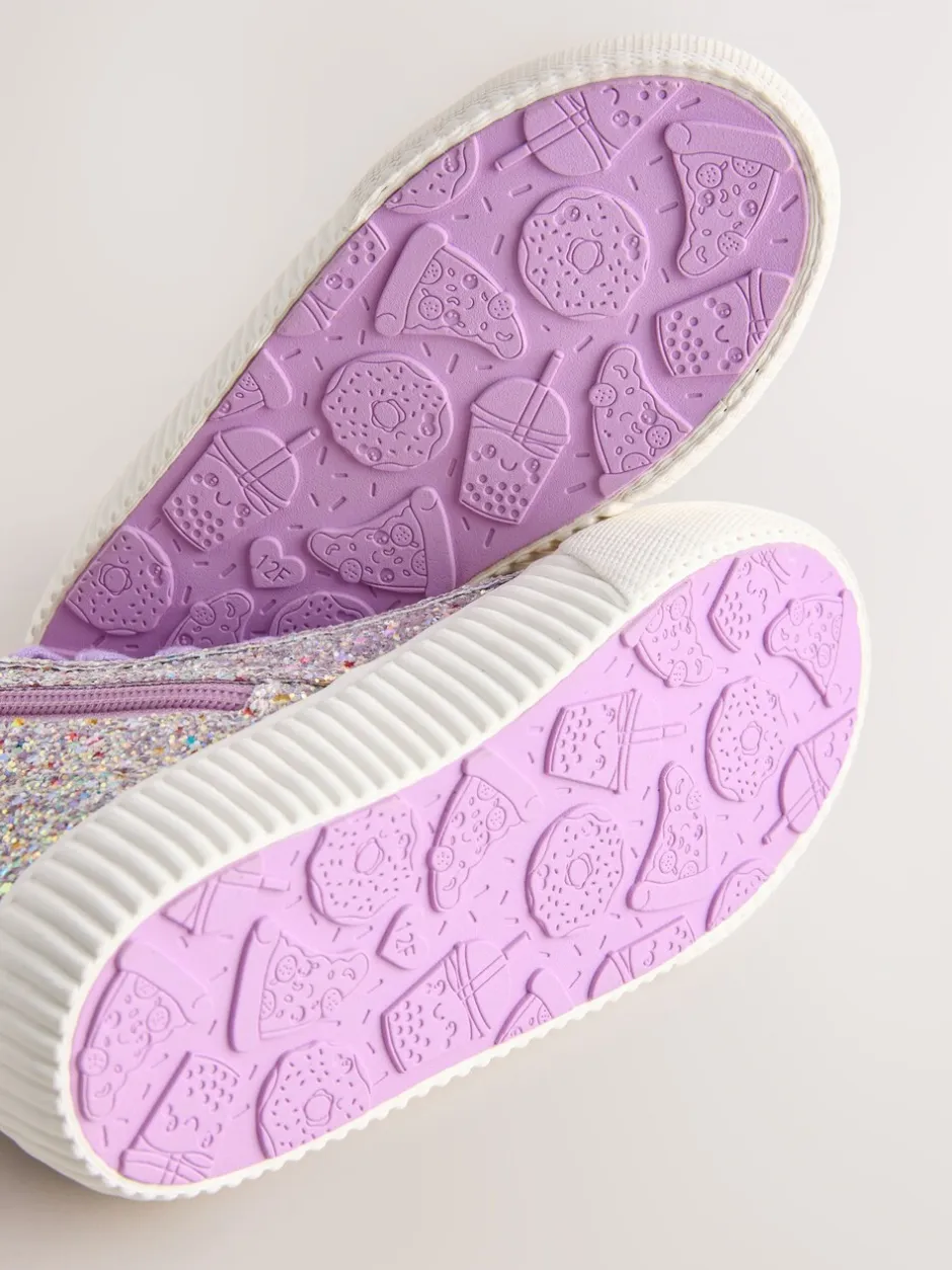 Sneakers*Next Meerkleurige glitter - Hoge sneakers met veters