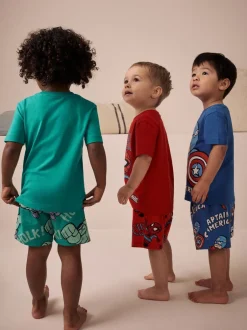 Pyjama's|Nachtkleding En Pyjama's*Next Meerkleurige mini Marvel - 100% katoenen korte pyjama's verpakking van 3 (12 mnd - 11 jr)