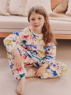 Nachtkleding En Pyjama's|Pyjama's|Next Meerkleurige Strik Print - Behaaglijke fleece pyjama (9 mnd-16 jr)