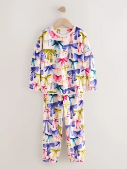Nachtkleding En Pyjama's|Pyjama's|Next Meerkleurige Strik Print - Behaaglijke fleece pyjama (9 mnd-16 jr)
