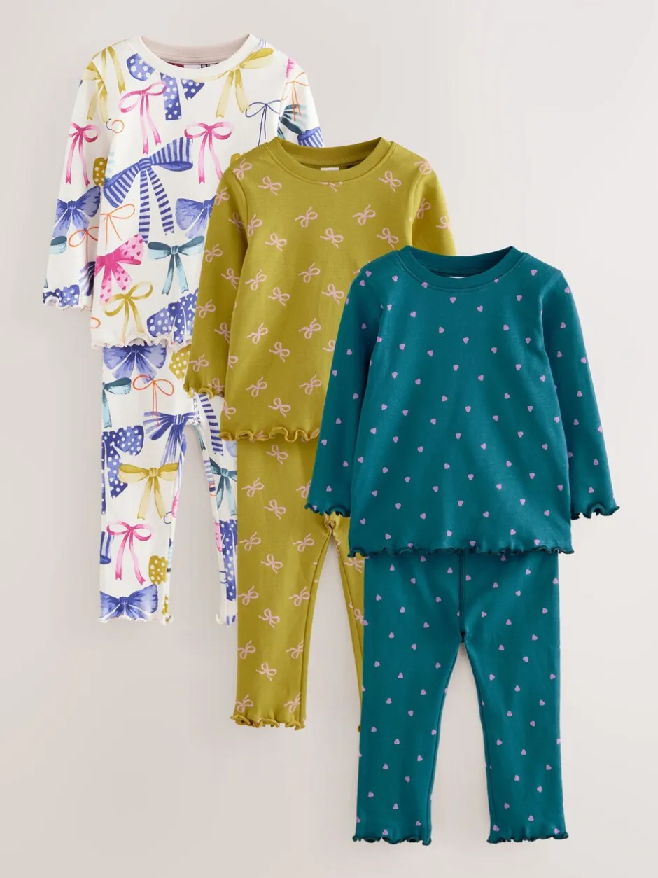 Nachtkleding En Pyjama's|Pyjama's*Next Meerkleurige Strik Print - Verpakking van 3 knusse pyjama's (9 mnd-12 jr)