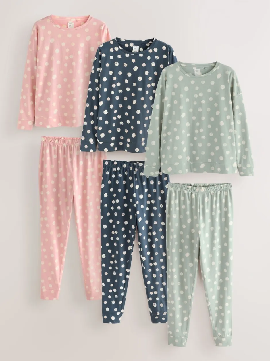 Pyjama's|Loungewear*Next Met stippen - Long Sleeve Pyjamas 3 Pack