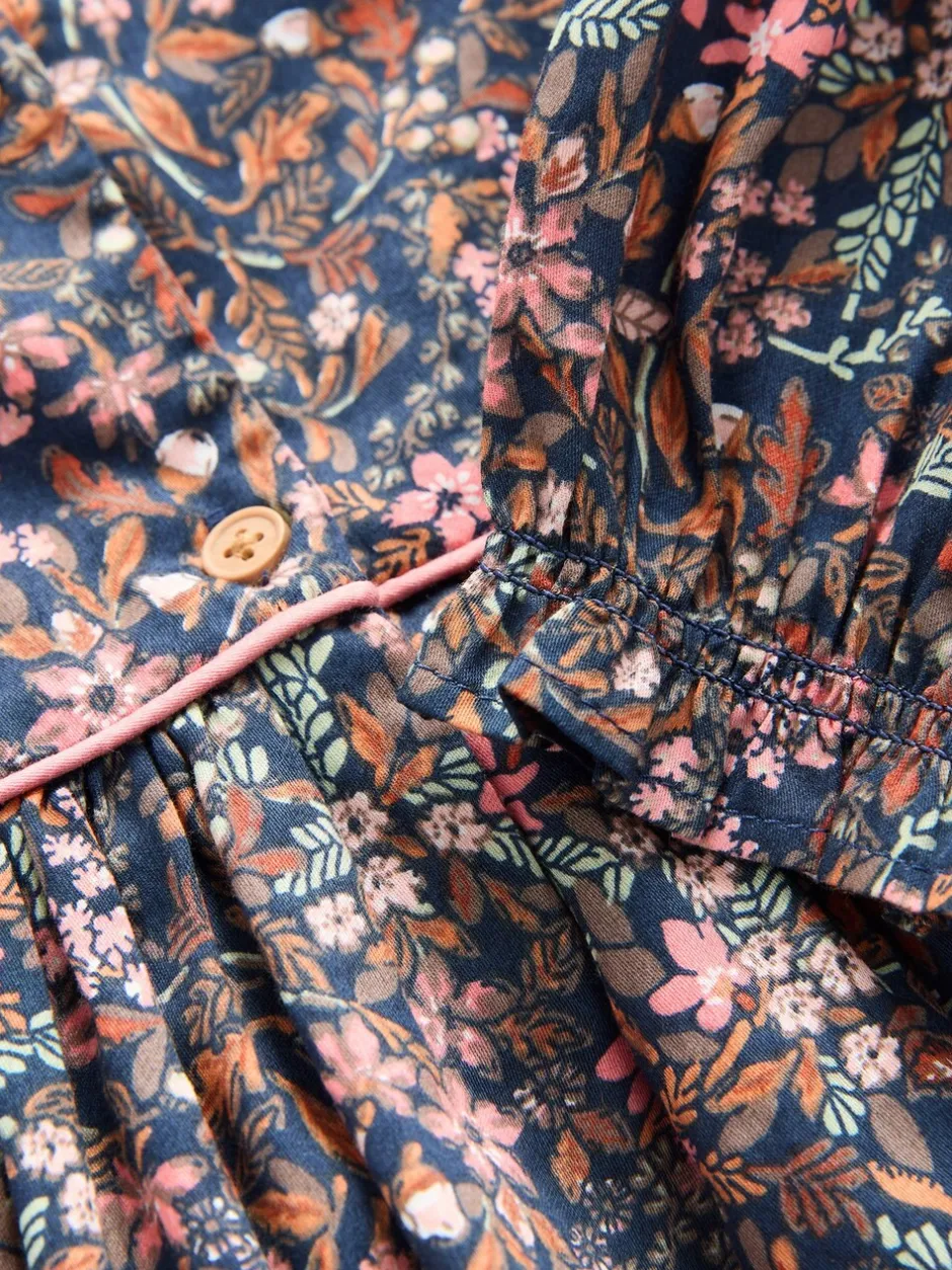 Jurken|Jurken|Next - Jurk met ruche en lange mouwen (3mnd-8jr) Met vrolijke print