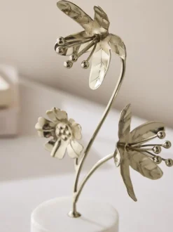 Decoraties*Next Metal Flower Ornament On Marble Base