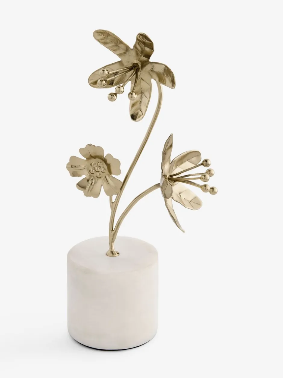 Decoraties*Next Metal Flower Ornament On Marble Base
