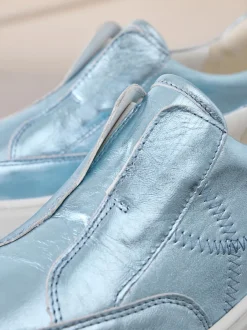 Sneakers|Next Metallic - Signature leren instapsneakers met dikke zool en plateauzool