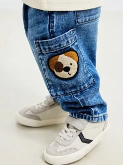 Jeans En Joggingbroeken|Jeans|Next - Cargobroek (3 mnd - 7 jr) Middelblauwe hond