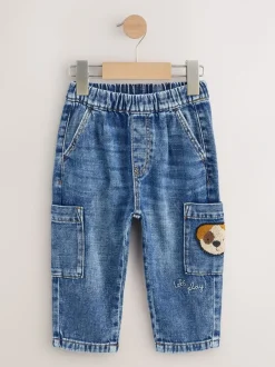 Jeans En Joggingbroeken|Jeans|Next - Cargobroek (3 mnd - 7 jr) Middelblauwe hond
