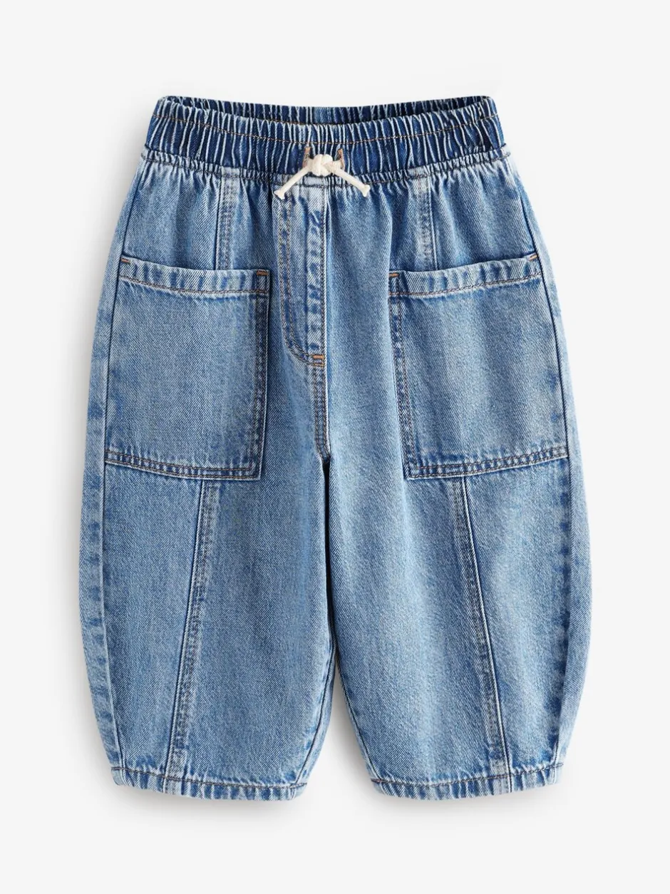 Jeans En Joggingbroeken|Jeans*Next - Barrel 100% katoenen jeans (3mnd-7jr) Middenblauw denim