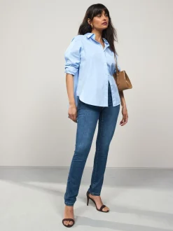 Jeans*Next - Figuurvormende slim jeans Middenblauw denim