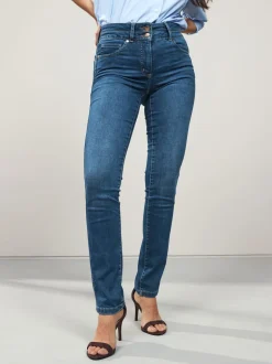 Jeans*Next - Figuurvormende slim jeans Middenblauw denim