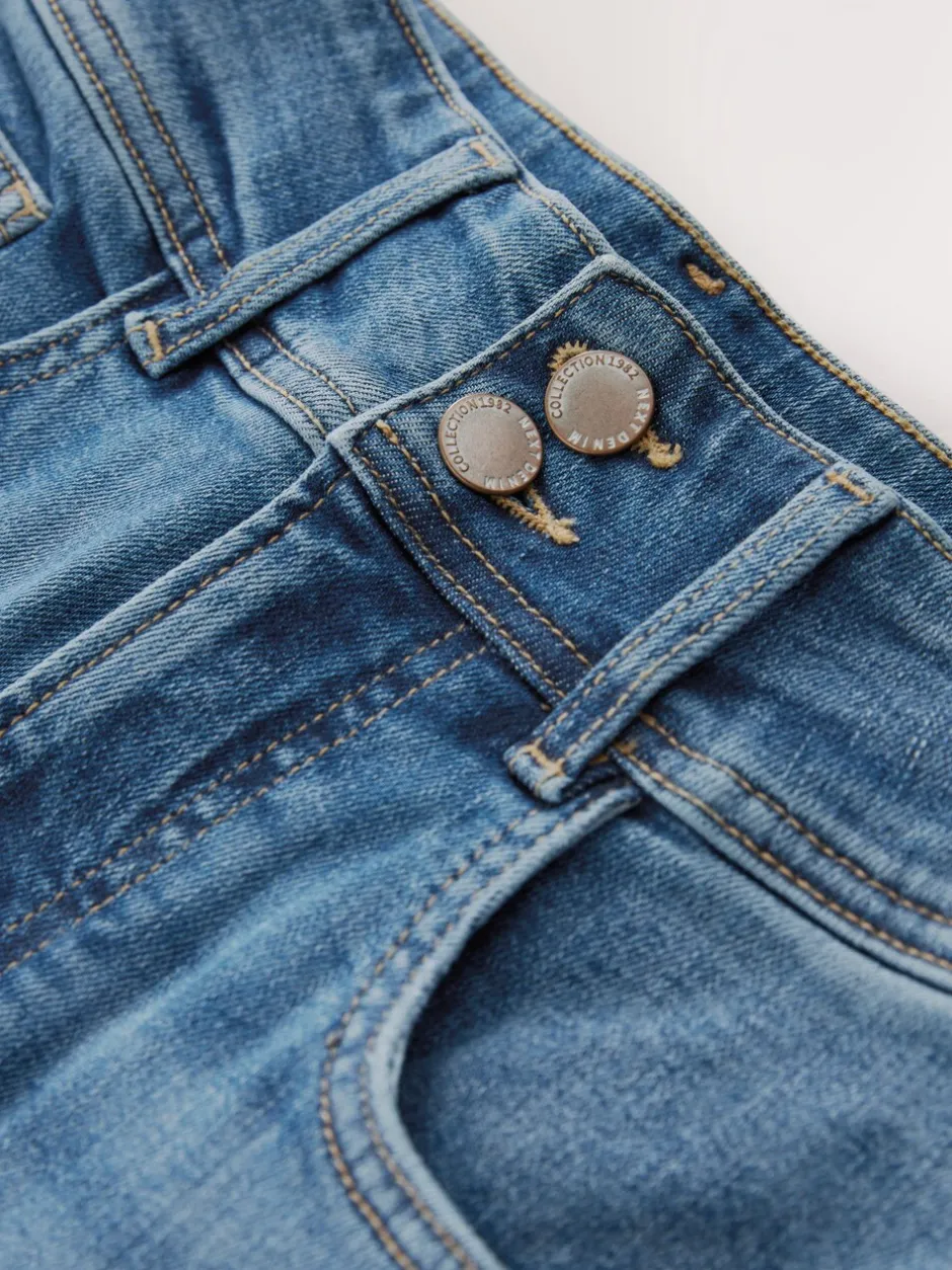 Jeans*Next - High Rise stretchy Jeans met wijde pijpen Middenblauw denim