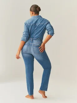Jeans*Next Middenblauw denim - Hourglass Mid Rise Stretch Slim Jeans