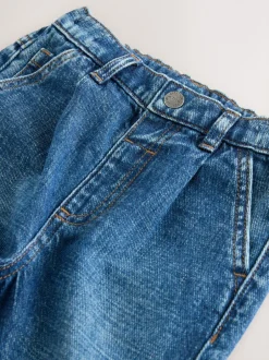 Jeans En Joggingbroeken|Jeans|Next Middenblauw denim - Jeans met geplooide voorkant (3mnd-7jr)