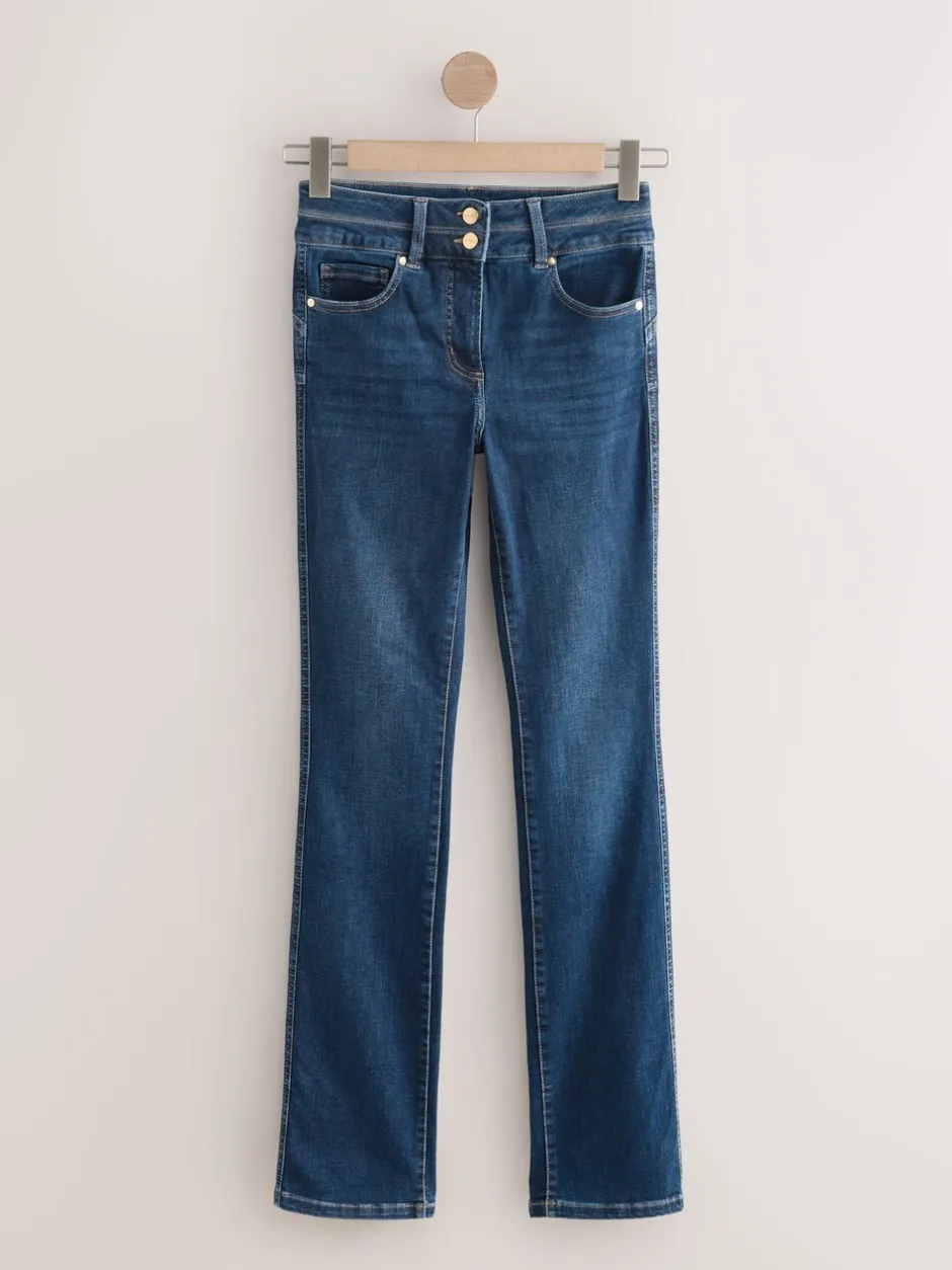Jeans|Next - Lift, slim en shape jeans met bootcut Middenblauw denim