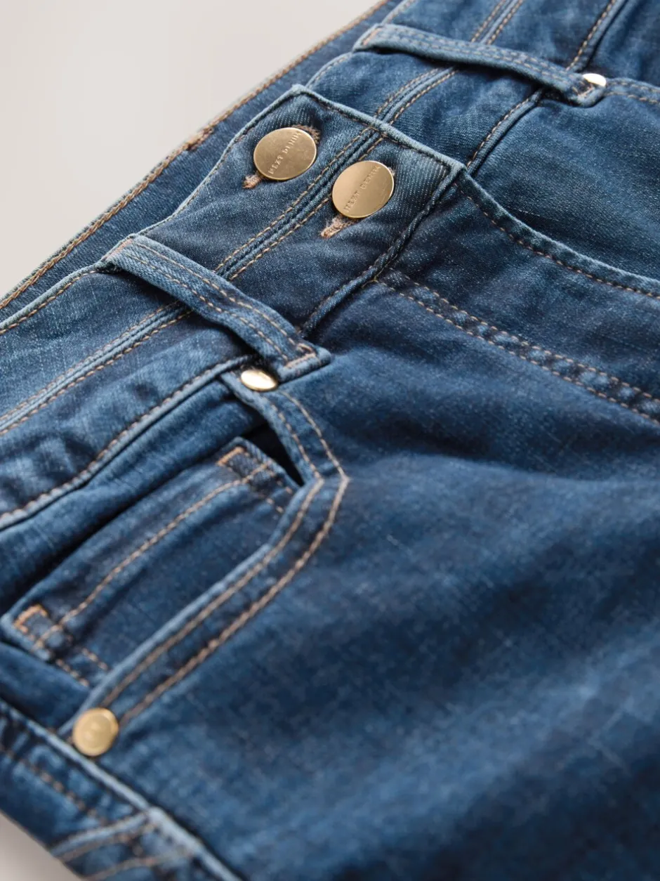 Jeans|Next - Lift, slim en shape jeans met bootcut Middenblauw denim