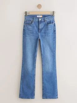 Jeans|Next - Mid Rise Stretch Bootcut Jeans Middenblauw denim