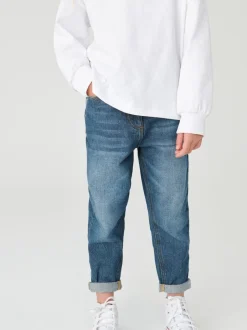 Jeans*Next Middenblauw denim - Mom 100% katoenen jeans (3-16jaar)