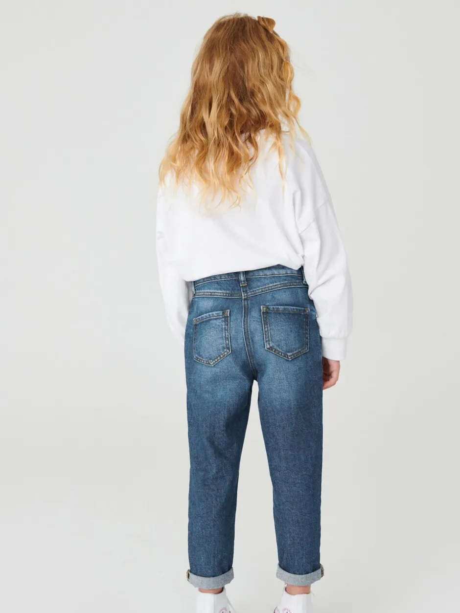 Jeans*Next Middenblauw denim - Mom 100% katoenen jeans (3-16jaar)