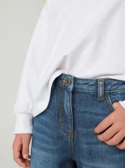 Jeans*Next Middenblauw denim - Mom 100% katoenen jeans (3-16jaar)