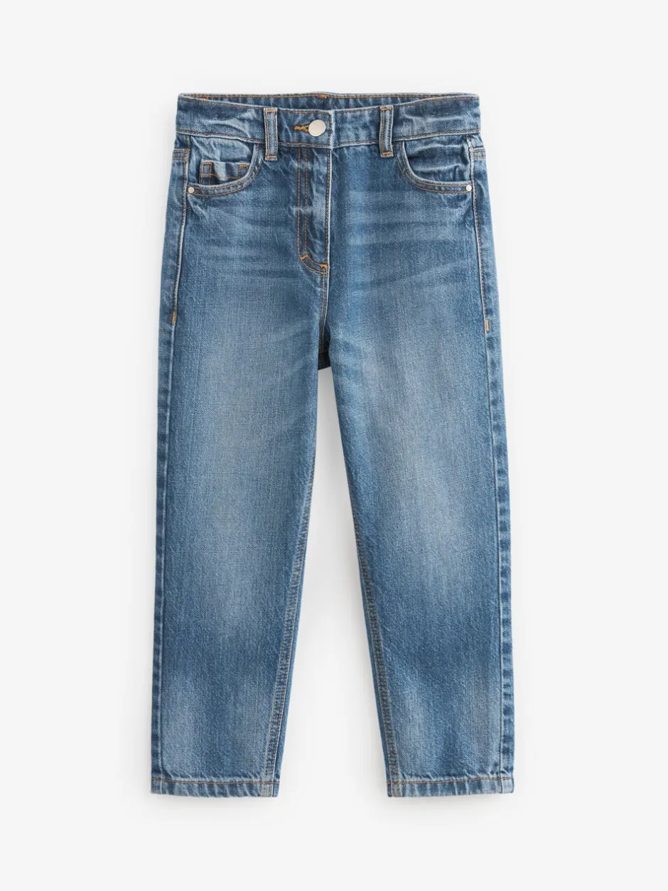 Jeans*Next Middenblauw denim - Mom 100% katoenen jeans (3-16jaar)