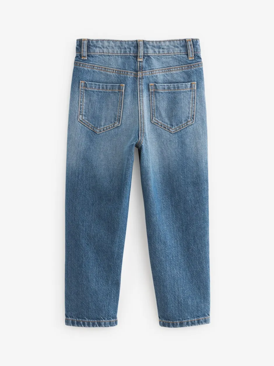 Jeans*Next Middenblauw denim - Mom 100% katoenen jeans (3-16jaar)