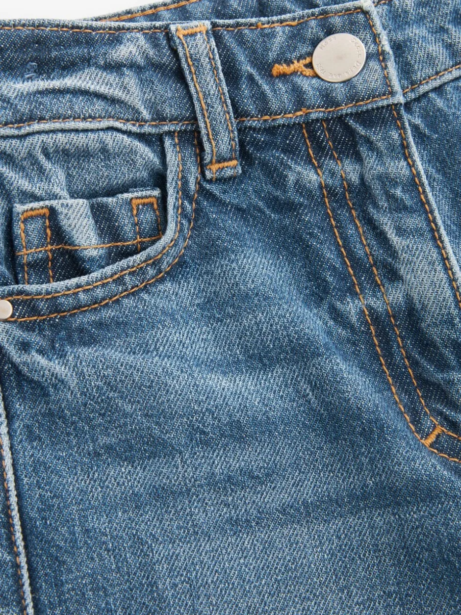 Jeans*Next Middenblauw denim - Mom 100% katoenen jeans (3-16jaar)