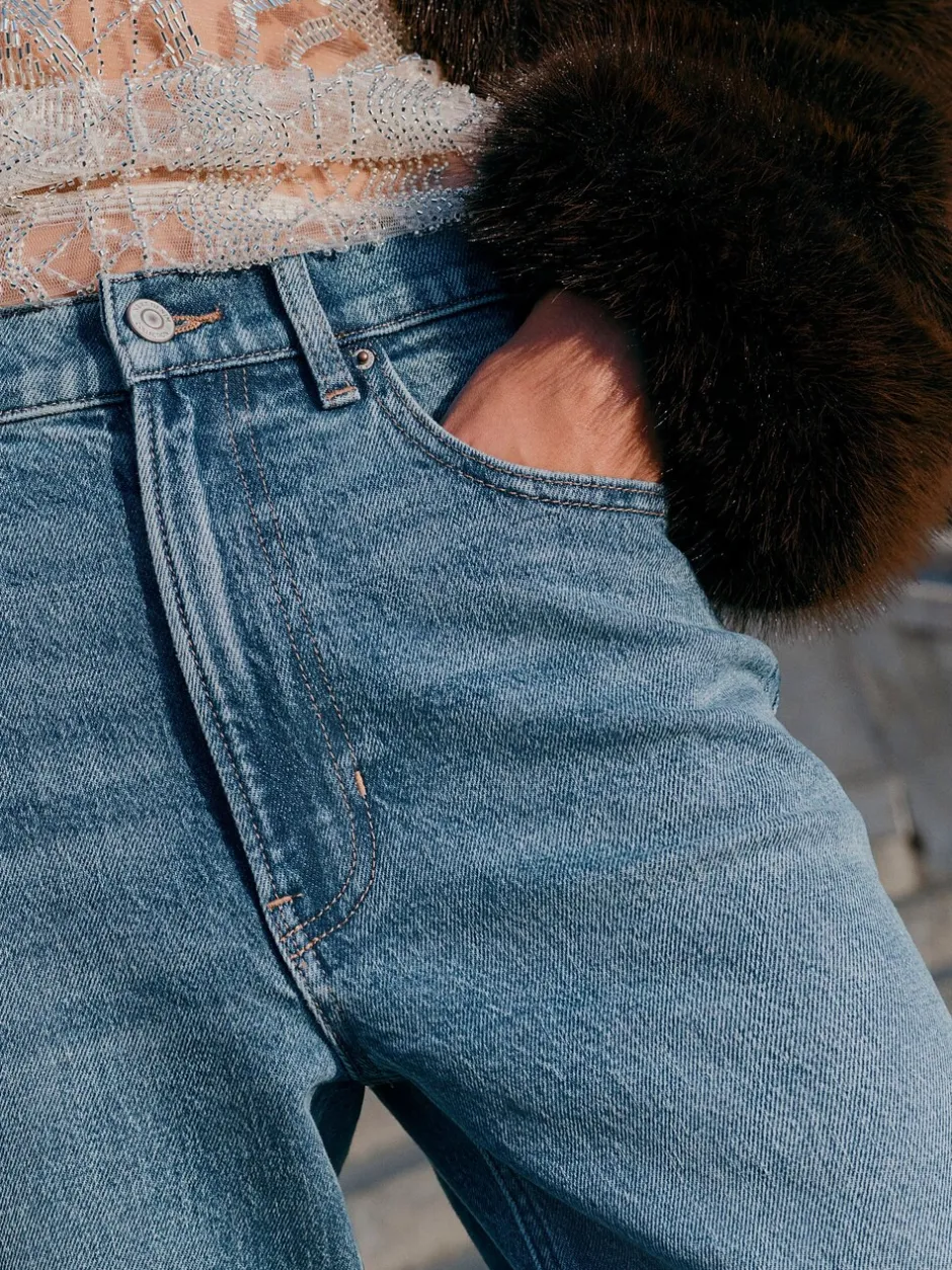 Jeans*Next - Mom Comfort Jeans met Stretch Column Middenblauw denim