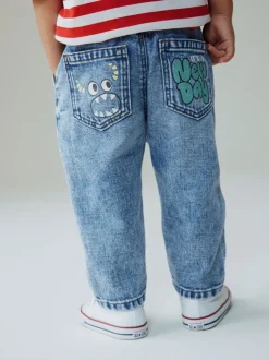 Jeans En Joggingbroeken|Jeans|Next Middenblauw denim - Monster Graffiti Jeans (3mnd -7jr)