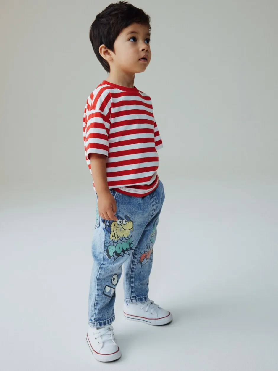 Jeans En Joggingbroeken|Jeans|Next Middenblauw denim - Monster Graffiti Jeans (3mnd -7jr)