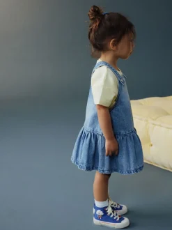 Jurken|Next Middenblauw denim - Peplum Pinafore Dress (3mths-8yrs)