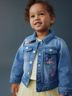 Jassen, Jacks En Kinderwagenpakjes|Jassen En Jacks*Next Middenblauw denim - Unicorn Embroidered Western Jacket (3mths-7yrs)