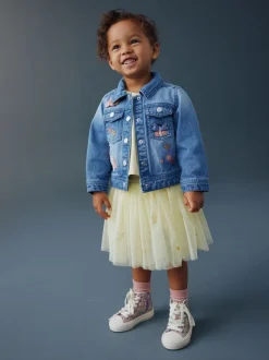 Jassen, Jacks En Kinderwagenpakjes|Jassen En Jacks*Next Middenblauw denim - Unicorn Embroidered Western Jacket (3mths-7yrs)