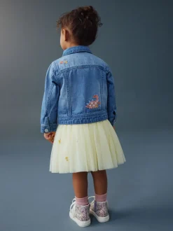 Jassen, Jacks En Kinderwagenpakjes|Jassen En Jacks*Next Middenblauw denim - Unicorn Embroidered Western Jacket (3mths-7yrs)