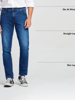 Jeans*Wrangler - - Slim-fit Texas jeans Middenblauw denim
