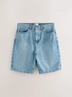 Shorts*Next - EDIT Jort denim shorts Middenblauw met wassing