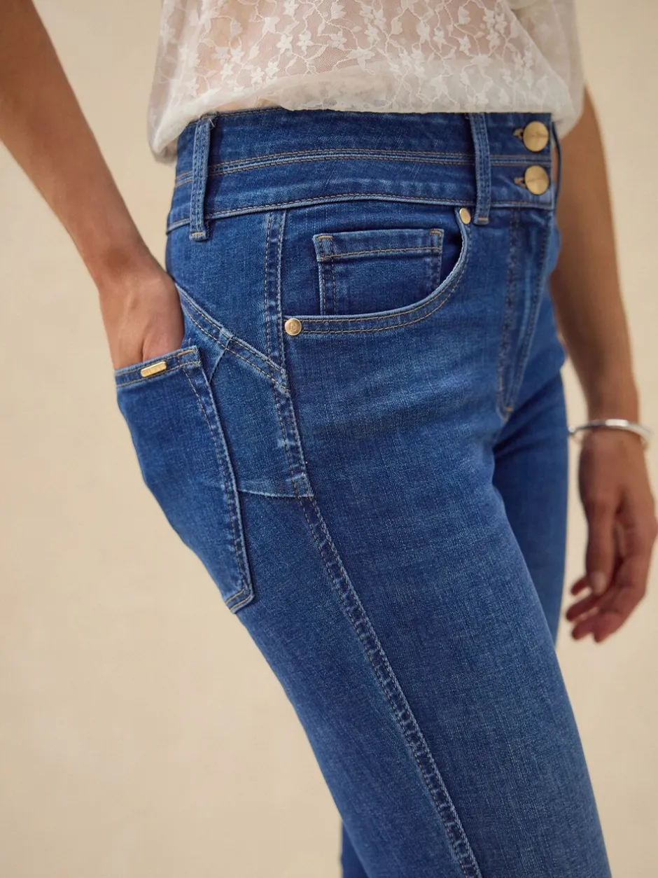 Jeans|Next - Skinny jeans met verlengings- en afslankeffect Middenblauwe denim wassing
