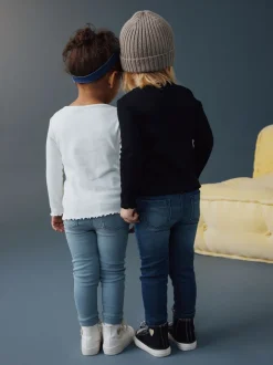 Jeans En Joggingbroeken|Jeans*Next - Jegging met elastische taille (3 mnd-7 jr) Middenblauw/lichtblauw denim