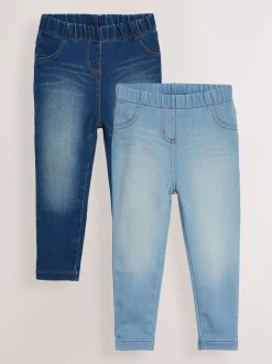 Jeans En Joggingbroeken|Jeans*Next - Jegging met elastische taille (3 mnd-7 jr) Middenblauw/lichtblauw denim